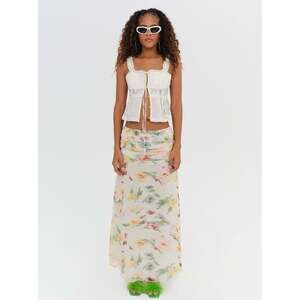 NWT For Love & Lemons Abby Maxi Skirt Size MM / Multi